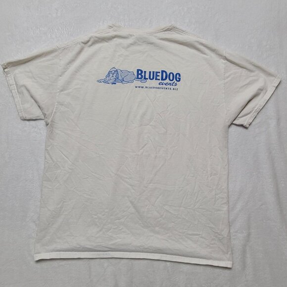 Tournament Champion BlueDog Events CA T-Shirt White XL Poker Distressed - Picture 9 of 9